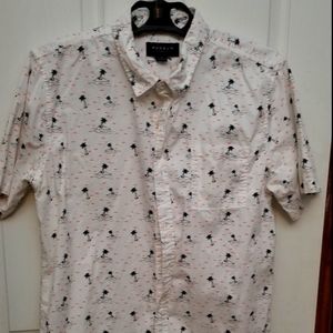 Mens PacSun LA short sleeve button down shirt (L)